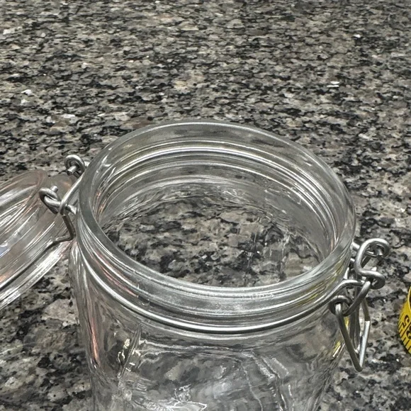 Bormioli Rocco Fido Case Clear 1L Glass Storage Jar with Secure Silver Lid NEW - Picture 11 of 12